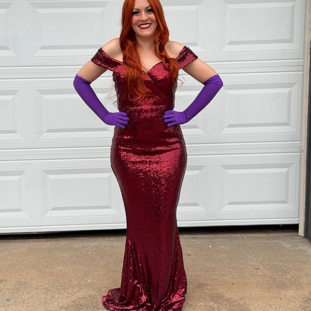 Baltic Born Ricarica sequin off the shoulder gown